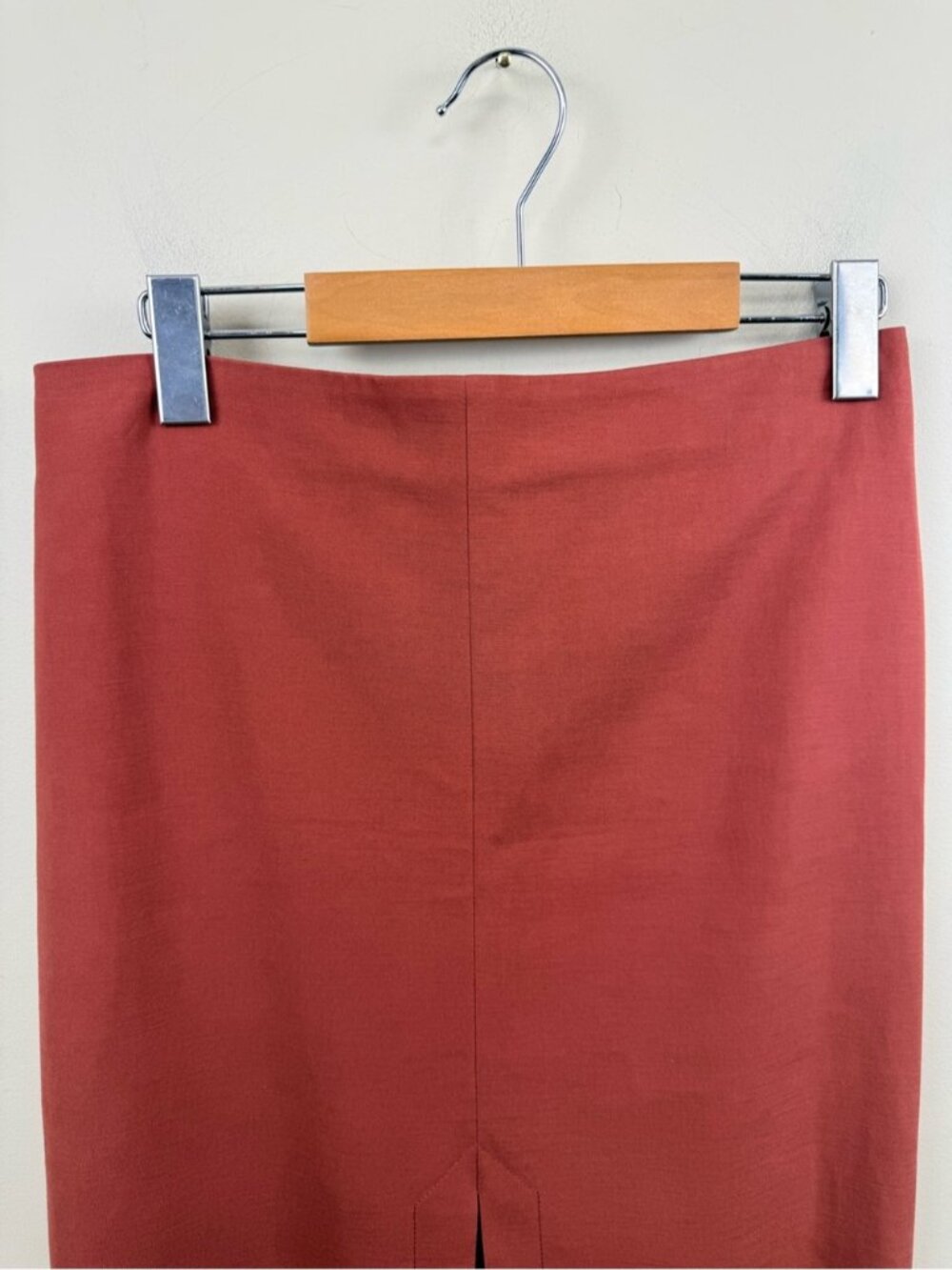 Jeremy Laing brick orange skirt with slit up front medium - Picture 3 of 12